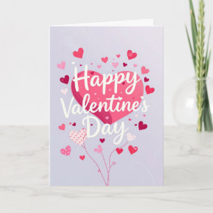 Cartão Corações Rosa Feliz Dia dos Namorados