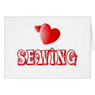 Cartão Corações Sewing