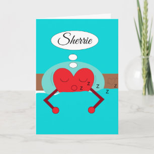 Cartão Corações Sonhos Tons de Verde Carta