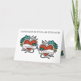 Cartão Corações Tatuados, Felicitações de Casamento Tatua
