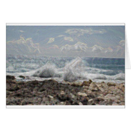 Cartão Coral e ondas