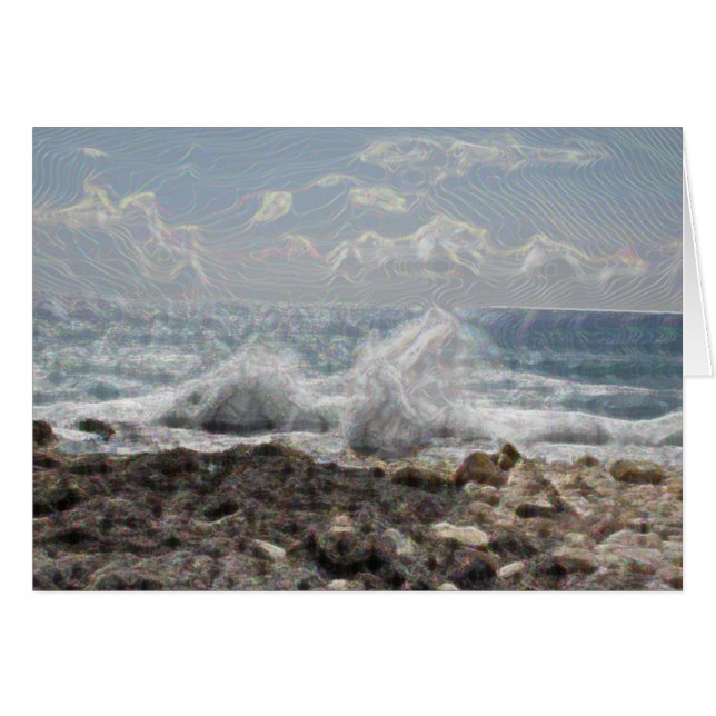 Cartão Coral e ondas (Frente Horizontal)