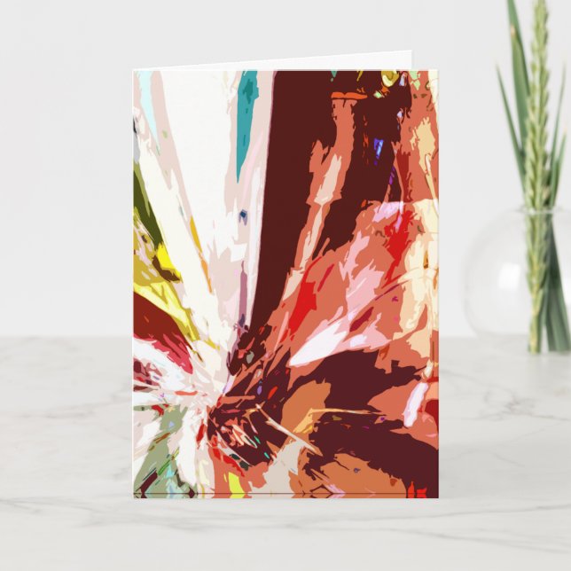 Cartão Coral Orange White Abstrato Fantasy Flower (Frente)