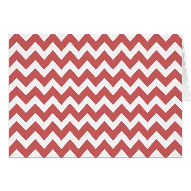 Cartão Coral Zigzag Chevron Stripes (Frente Horizontal)