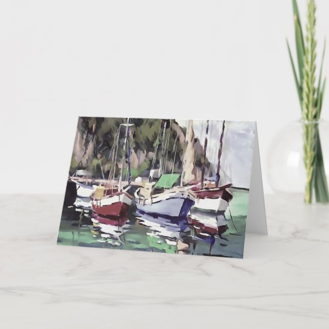 Cartão Corante Em Turnc Gulet Sailboat Arte Acrínica (Frente)