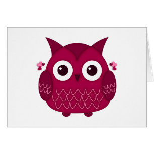 Cartão Corar a Coruja Rosa