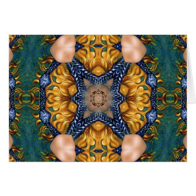 Cartão Cordas douradas do azul do fogo (Frente Horizontal)