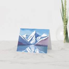 Cartão Cordilheira | Paisagem Aquarela Azul