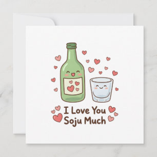 Cartão Coreano Eu Amo Você Soju Muito Fofo