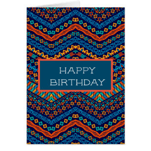 Cartão Cores cor-de-rosa com padrão étnico africano