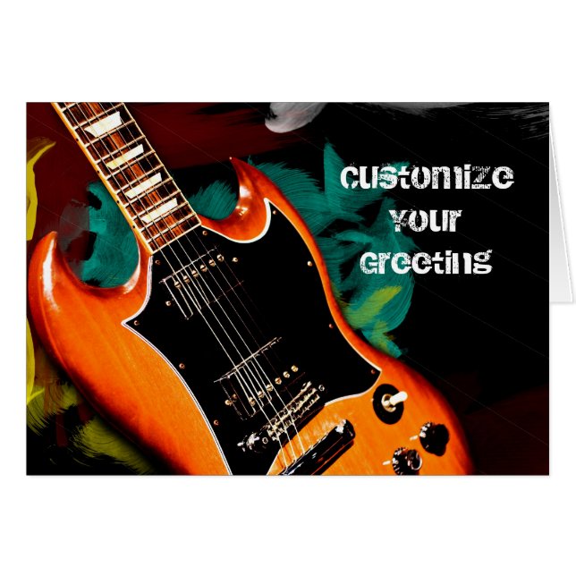 Cartão Cores da guitarra (Frente Horizontal)