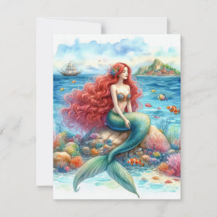 Cartão Cores d'água da Mermaid