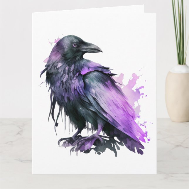 Cartão Cores d'água - Raven - Roxo (Frente)