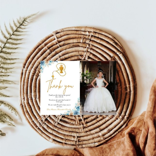 Cartão Cores d'água simples primeiro obrigado de comunhão (Criador carregado)