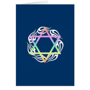 Cartão Cores de estrela judaicas