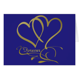 Cartão Cores de fundo editáveis Forever Hearts Gold