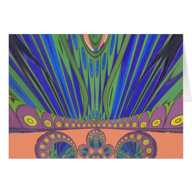 Cartão Cores de pavão africano (Frente Horizontal)