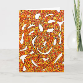 Cartão Cores dos Anos 70 Vermelho Laranja Amarelo Design 