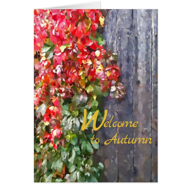 Cartão Cores robustas de queda deixam cerca de madeira ru (Frente)