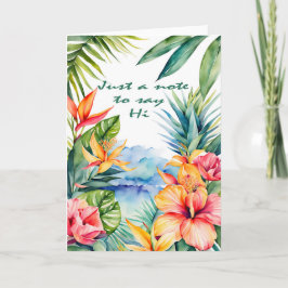 Cartão Cores Tropicais Brilhantes para Dizer Olá