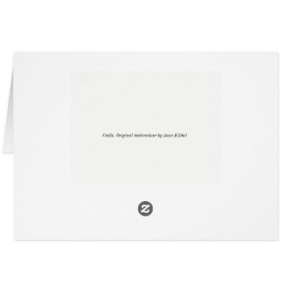 Cartão Corfu.Print de um watercolour original por Anne E