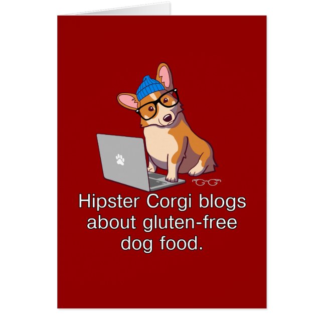 Cartão Corgi 2 do hipster (Frente)