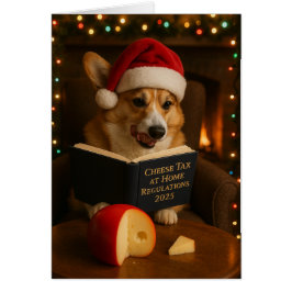 Cartão Corgi 'Cheese Tax' Christmas card