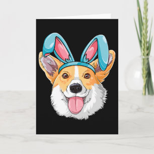 Cartão Corgi Coelho da Páscoa Meninos Meninas Crianças Ho