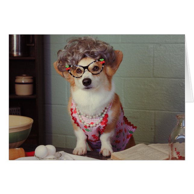 Cartão Corgi Cook Get Good Card (Frente Horizontal)