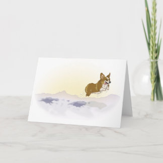 Cartão Corgi da neve