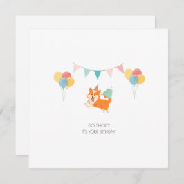 CARTÃO CORGI DE ANIVERSÁRIO FELIZ