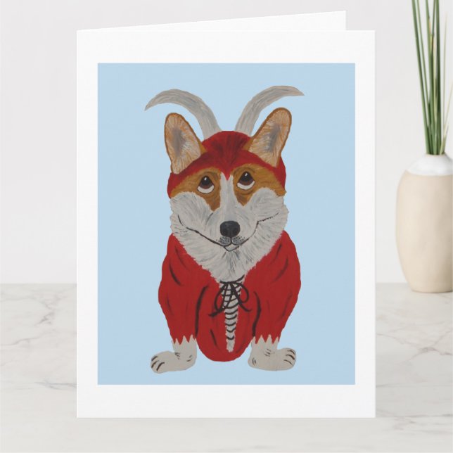 Cartão Corgi Diabo (Frente)