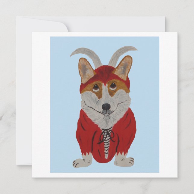 Cartão Corgi Diabo (Frente)