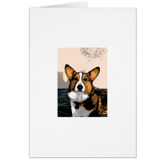 Cartão Corgi dos desenhos animados