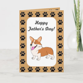 Cartão Corgi feliz de Galês do dia dos pais