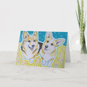 Cartão Corgi Greeting Card, envelopes included
