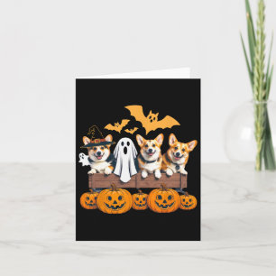 Cartão Corgi Halloween Trio Engraçado Sapato de Cachorro 
