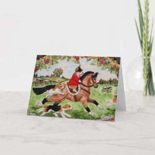 Cartão Corgi Huntsman Rides to Hounds Greeting Card
