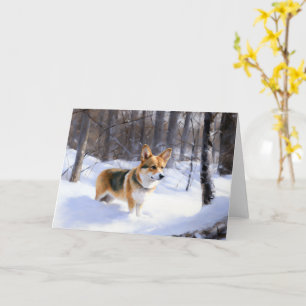 Cartão Corgi Let It Snow Natal
