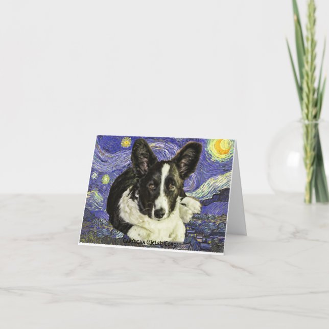Cartão Corgi Notecards de Galês do casaco de lã (Frente)