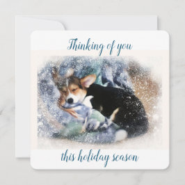 Cartão Corgi Puppy Pensando em você