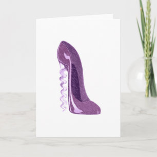 Cartão Corkscrew lilac stiletto shoe