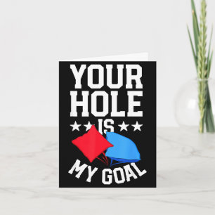 Cartão Cornhole para jogo de homens engraçado buraco de c
