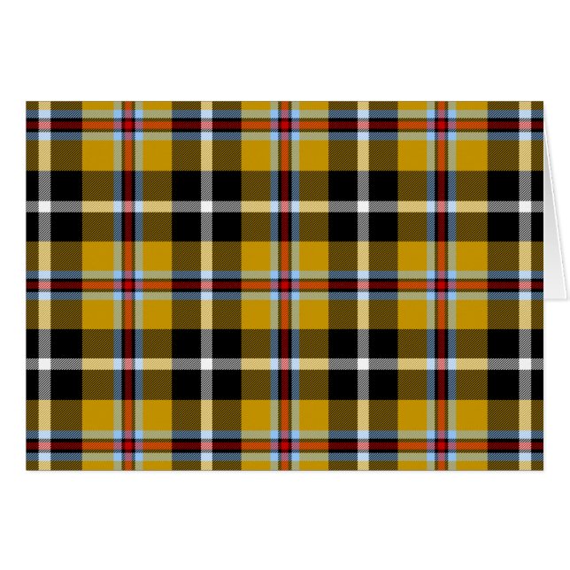 Cartão Cornish National Tartan Yellow and Black Xadrez (Frente Horizontal)