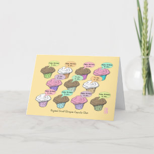 Cartão Coro de cupcake em Milho Aniversário