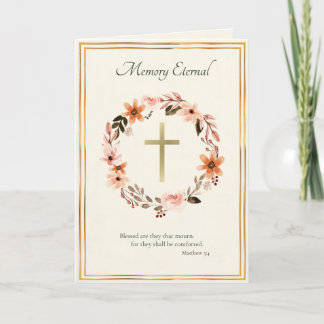 Cartão Coroa de Flores de Aquarela Simpatia Ortodoxa