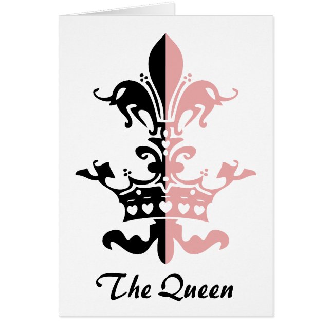 Cartão Coroa do coração de Fleur - rosa (Frente)