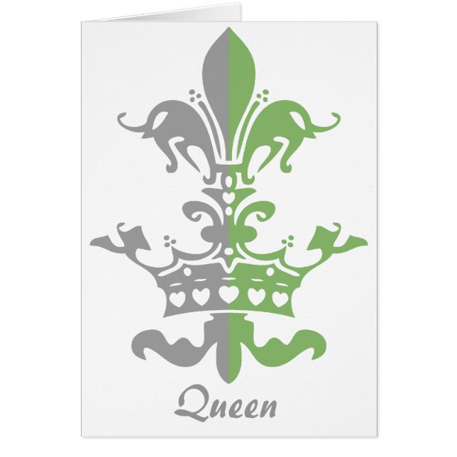 Cartão Coroa do coração de Fleur - verde (Frente)