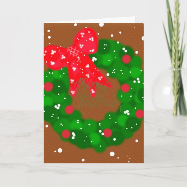 Cartão Coroa e Arco Modernos com Neve (Frente)