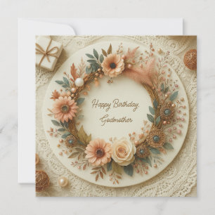 Cartão Coroa Floral Boho Totalmente Personalizável